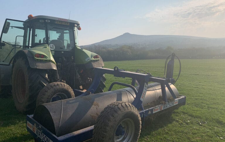 Tractor at Carningli Dairy farm